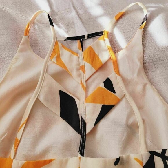 Esley Womens Fit & Flare Dress Multicolor White Floral Lined Scoop Neck S A2 - Picture 7 of 10